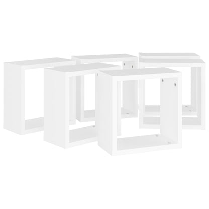 vidaXL Cube Shelf | Set of 6 | White | Engineered wood | 30x15x30 cm per cube