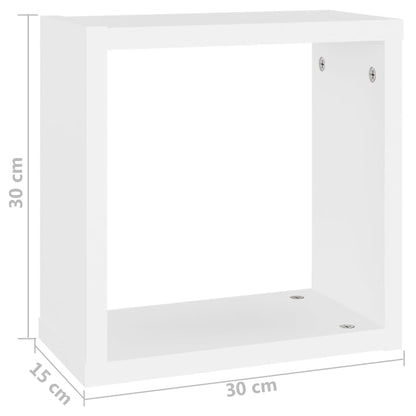 vidaXL Cube Shelf | Set of 6 | White | Engineered wood | 30x15x30 cm per cube