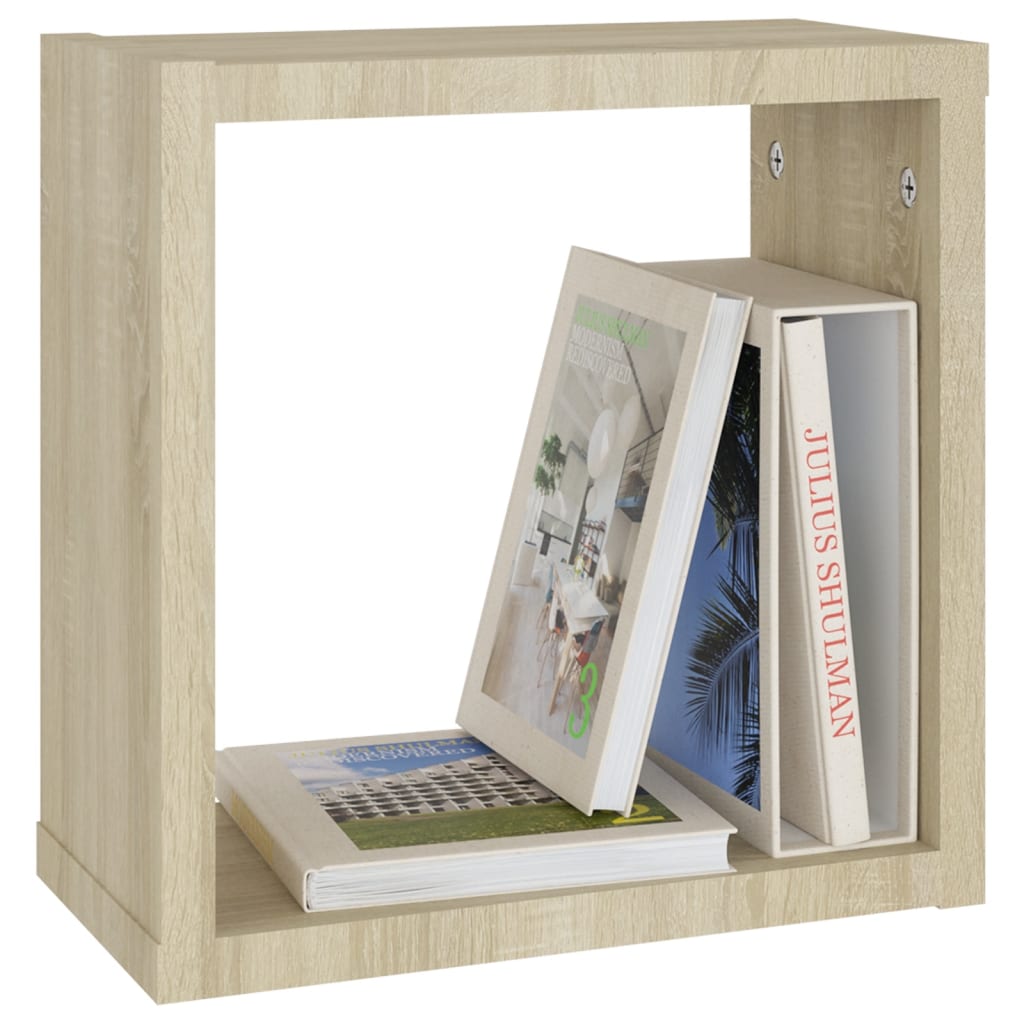 vidaXL Cube Shelf | Set of 4 | Sonoma oak | Engineered wood | Medium