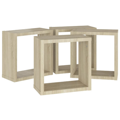vidaXL Cube Shelf | Set of 4 | Sonoma oak | Engineered wood | Medium