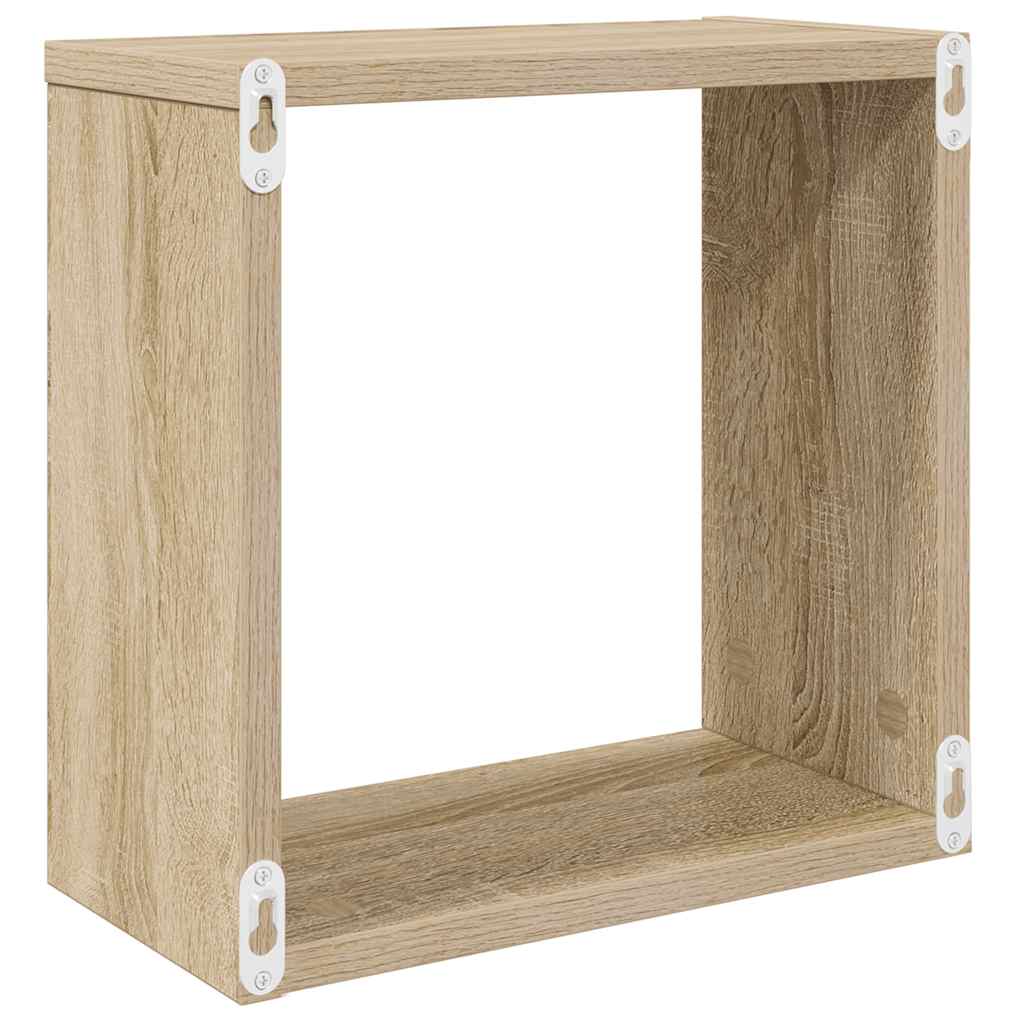 vidaXL Wall Cube Shelves 6 pcs Sonoma Oak 30x15x30 cm