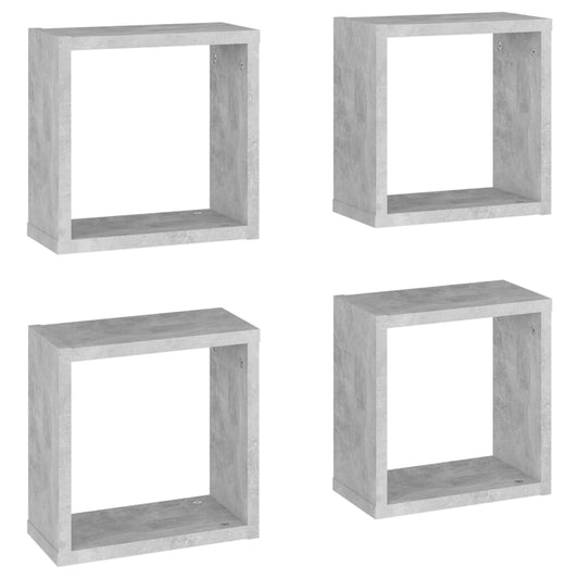 vidaXL Cube Shelf |  Set of 4 | Concrete grey | Engineered wood