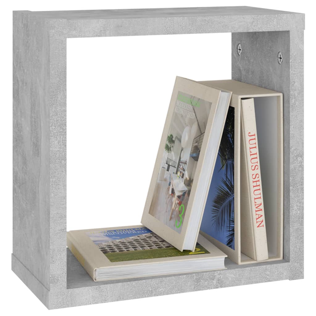 vidaXL Cube Shelf |  Set of 4 | Concrete grey | Engineered wood