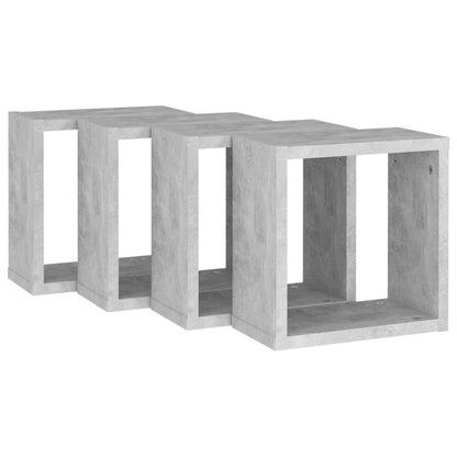 vidaXL Cube Shelf |  Set of 4 | Concrete grey | Engineered wood