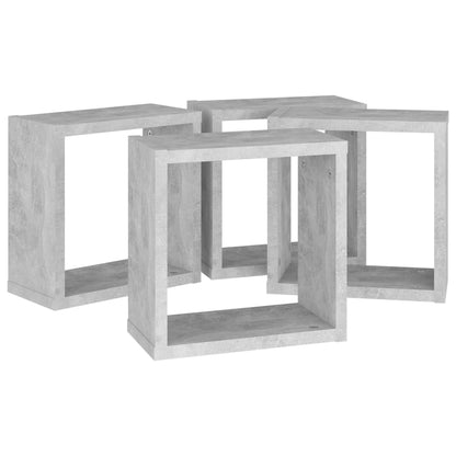vidaXL Cube Shelf |  Set of 4 | Concrete grey | Engineered wood