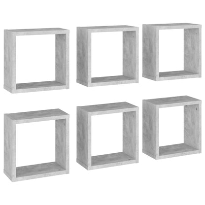 vidaXL Cube Shelf | Set of 6 | Concrete Grey | Engineered wood | Medium