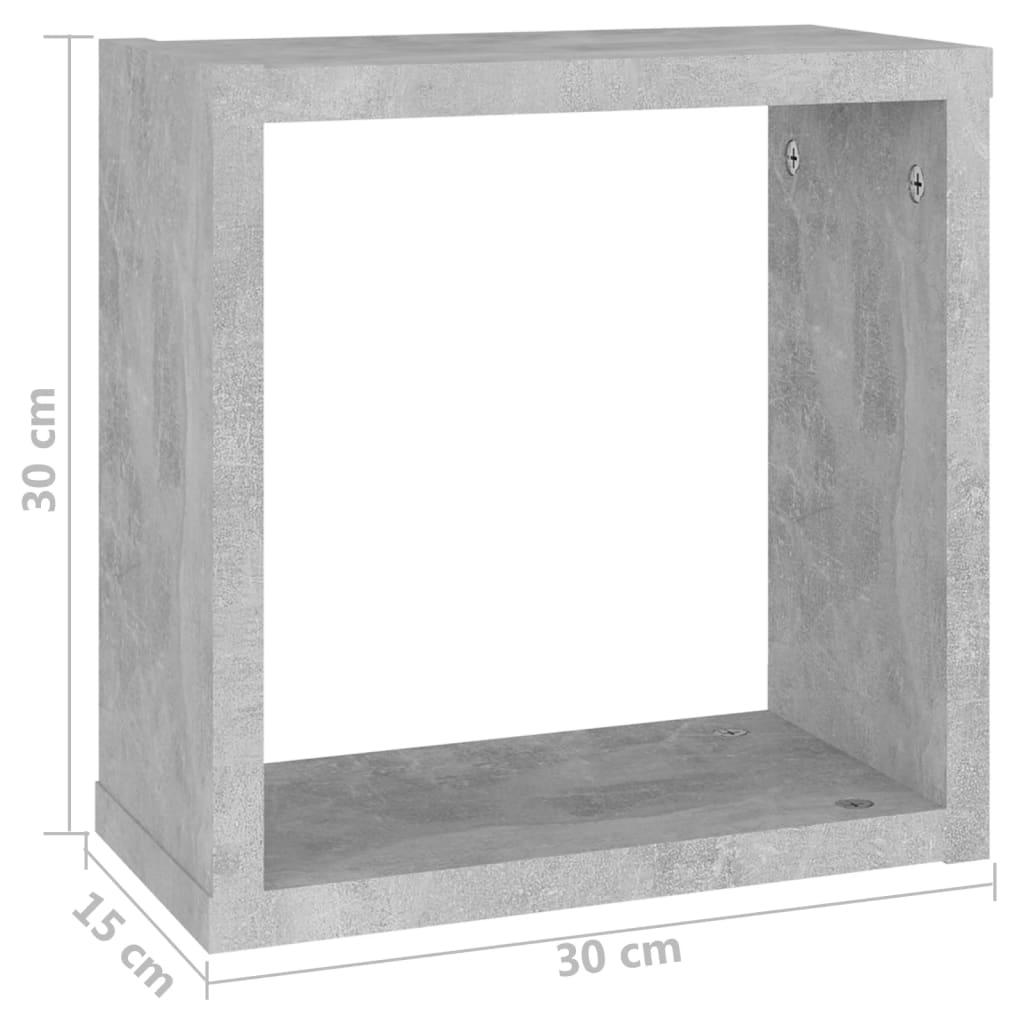 vidaXL Cube Shelf | Set of 6 | Concrete Grey | Engineered wood | Medium