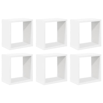 vidaXL Wall Cube Shelves 6 pcs White 26x15x26 cm