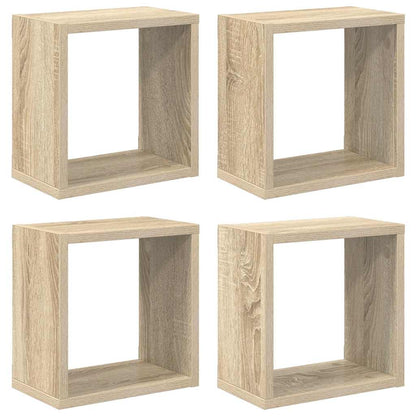 vidaXL Wall Cube Shelves 4 pcs Sonoma Oak 26x15x26 cm