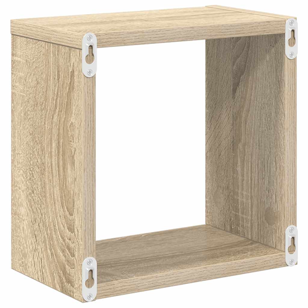 vidaXL Wall Cube Shelves 4 pcs Sonoma Oak 26x15x26 cm