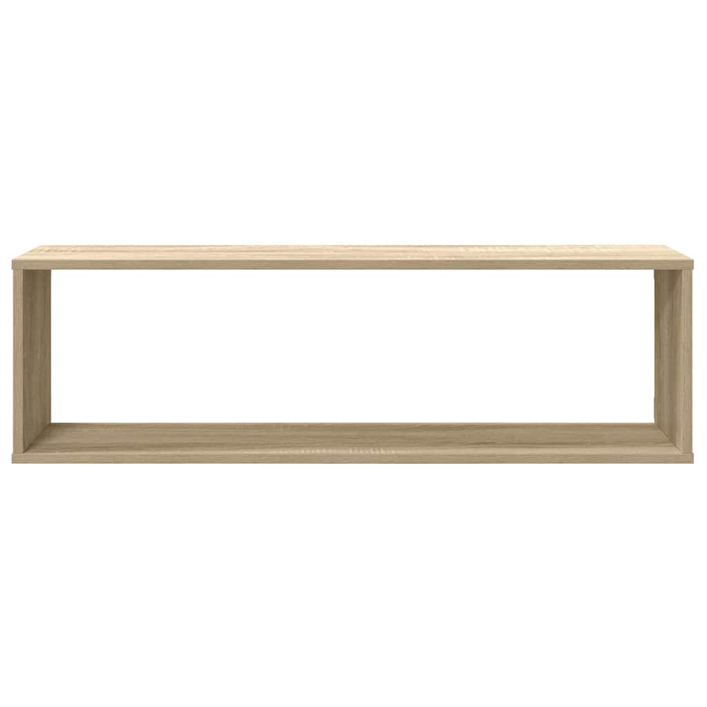 vidaXL Wall Cube Shelf 2 pcs Sonoma Oak 100x15x30 cm Engineered Wood