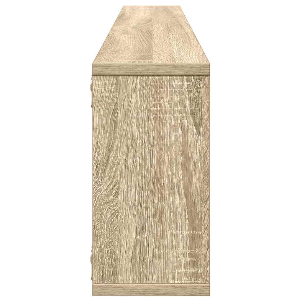 vidaXL Wall Cube Shelf 2 pcs Sonoma Oak 100x15x30 cm Engineered Wood