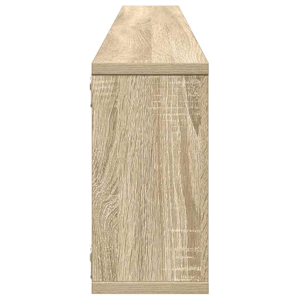 vidaXL Wall Cube Shelf 2 pcs Sonoma Oak 100x15x30 cm Engineered Wood
