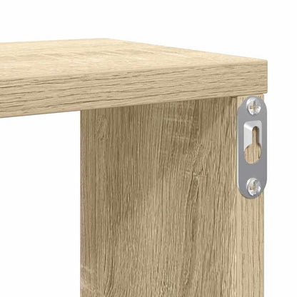 vidaXL Wall Cube Shelf 2 pcs Sonoma Oak 100x15x30 cm Engineered Wood