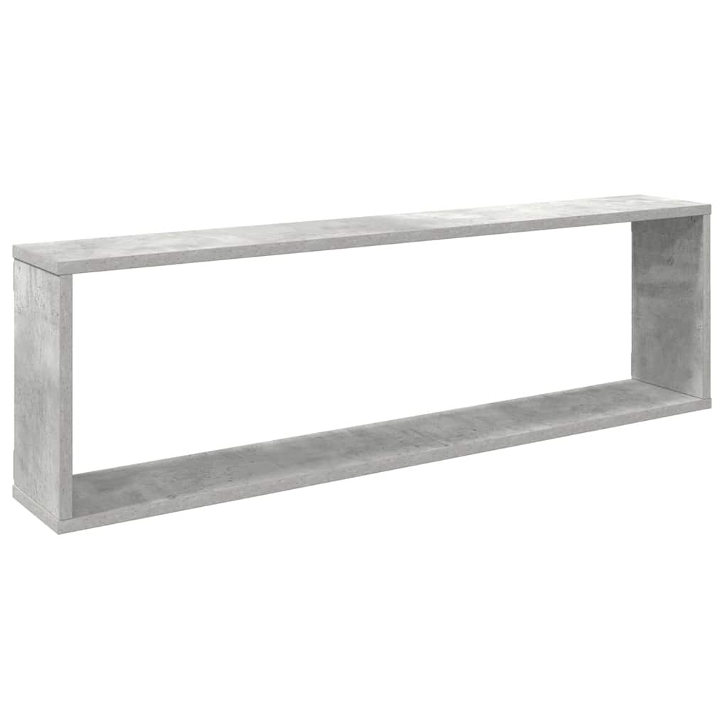 vidaXL Wall Cube Shelf 2 pcs Concrete Grey 100x15x30 cm Engineered Wood