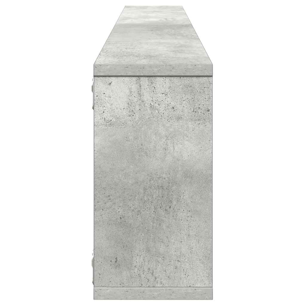 vidaXL Wall Cube Shelf 2 pcs Concrete Grey 100x15x30 cm Engineered Wood