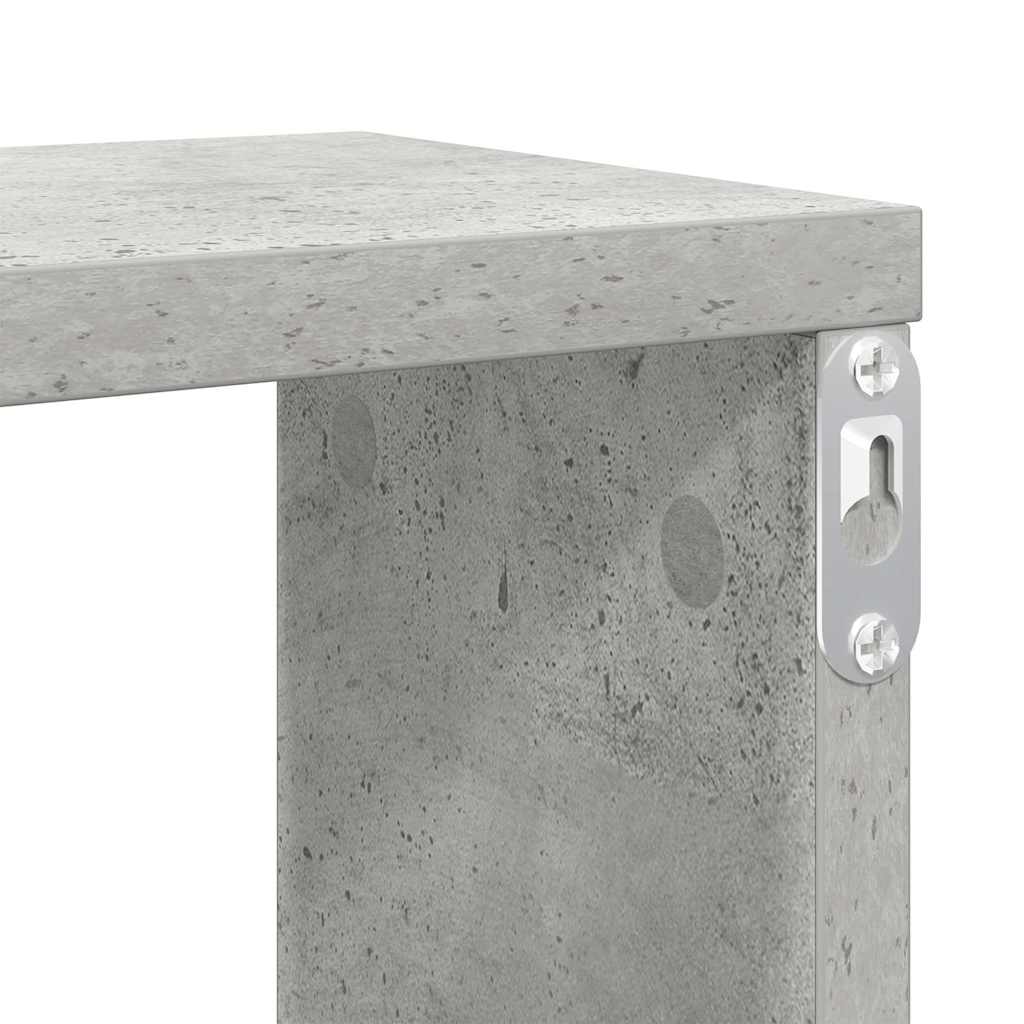 vidaXL Wall Cube Shelves 2 pcs Concrete Grey 100x15x30 cm