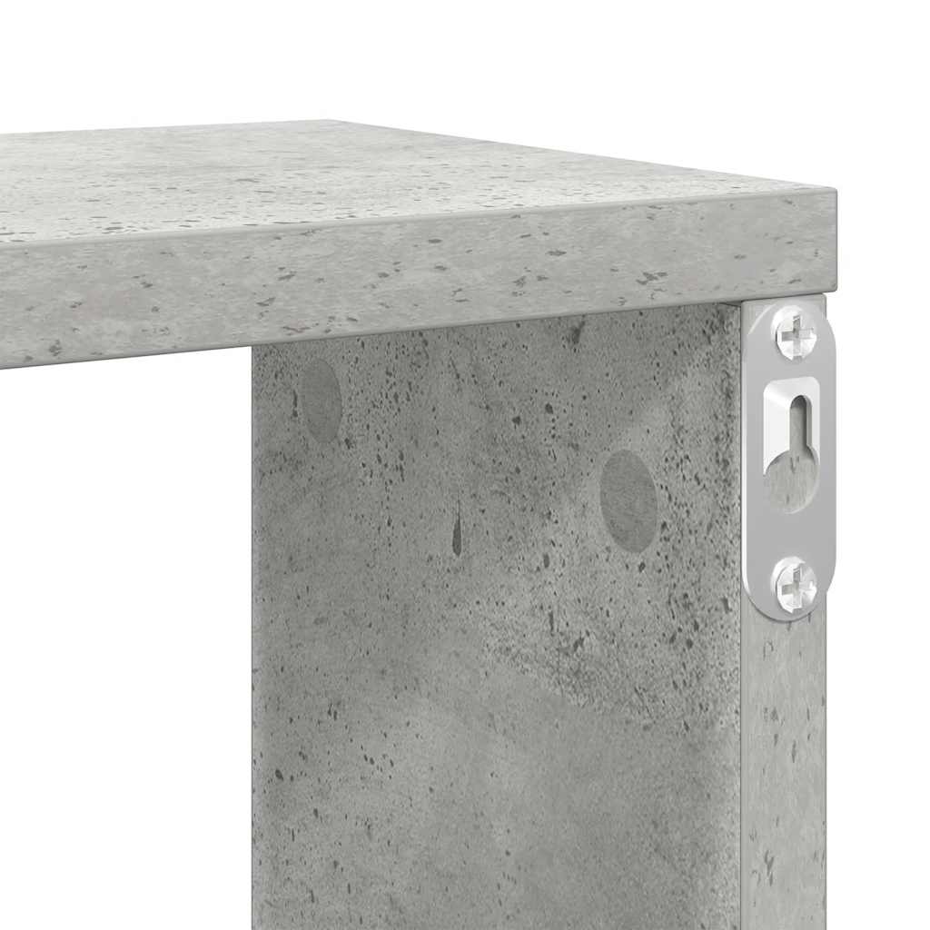 vidaXL Wall Cube Shelf 2 pcs Concrete Grey 100x15x30 cm Engineered Wood