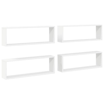 vidaXL Wall Cube Shelf 4 pcs White 80x15x26.5 cm Engineered Wood