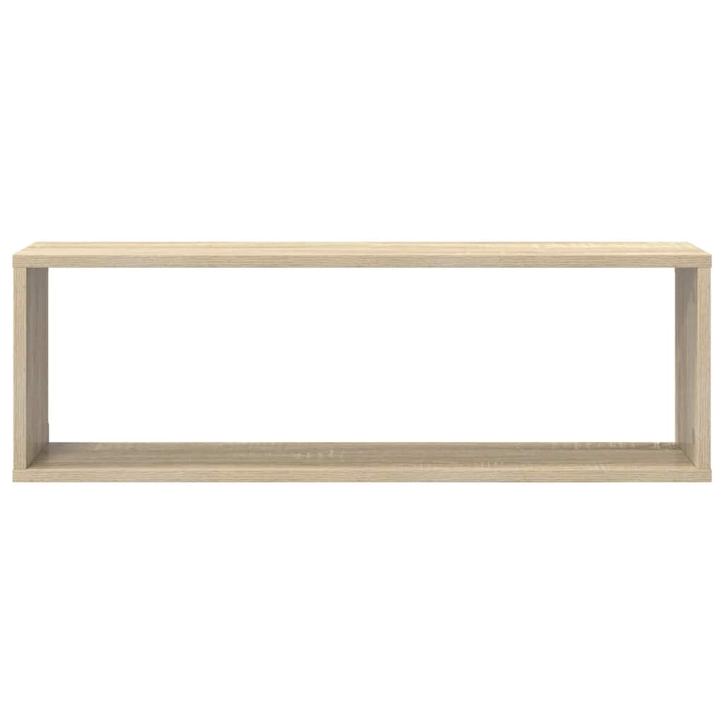 vidaXL Wall Cube Shelf 2 pcs Sonoma Oak 80x15x26.5 cm Engineered Wood