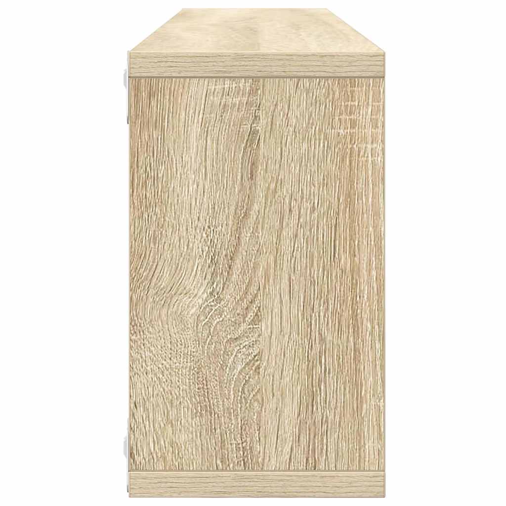 vidaXL Wall Cube Shelf 4 pcs Sonoma Oak 80x15x26.5 cm Engineered Wood