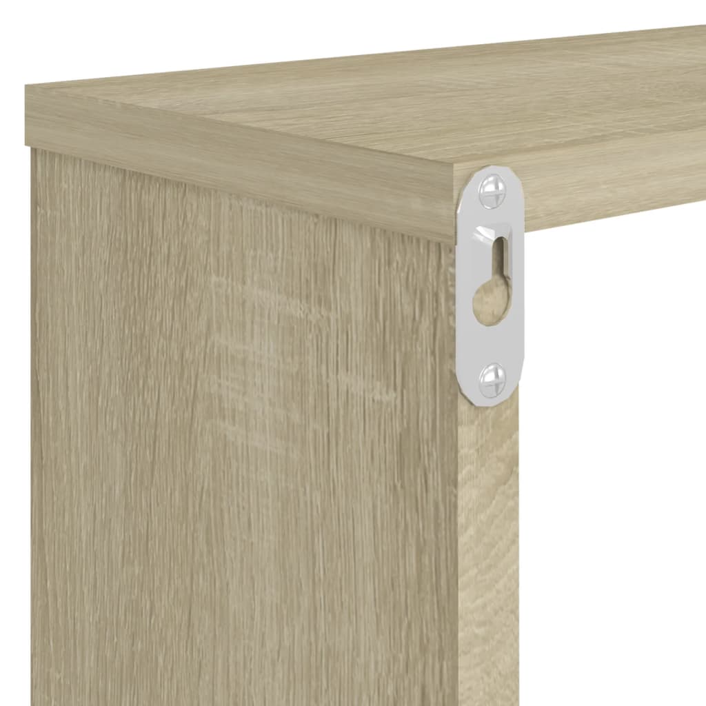 vidaXL Wall Cube Shelf 4 pcs Sonoma Oak 80x15x26.5 cm Engineered Wood
