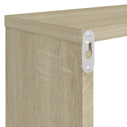 vidaXL Wall Cube Shelf 4 pcs Sonoma Oak 80x15x26.5 cm Engineered Wood