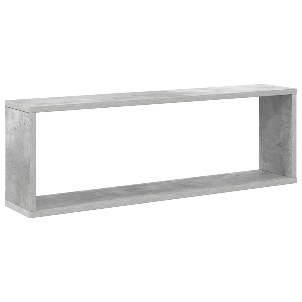 vidaXL Wall Cube Shelf 2 pcs Concrete Grey 80x15x26.5 cm Engineered Wood