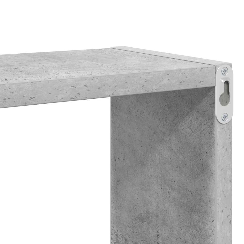 vidaXL Wall Cube Shelf 2 pcs Concrete Grey 80x15x26.5 cm Engineered Wood
