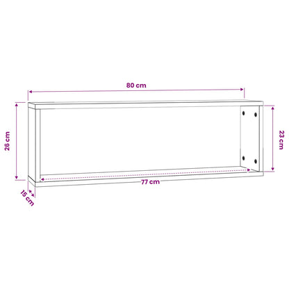 vidaXL Wall Cube Shelves 2 pcs Concrete Grey 80x15x26.5 cm