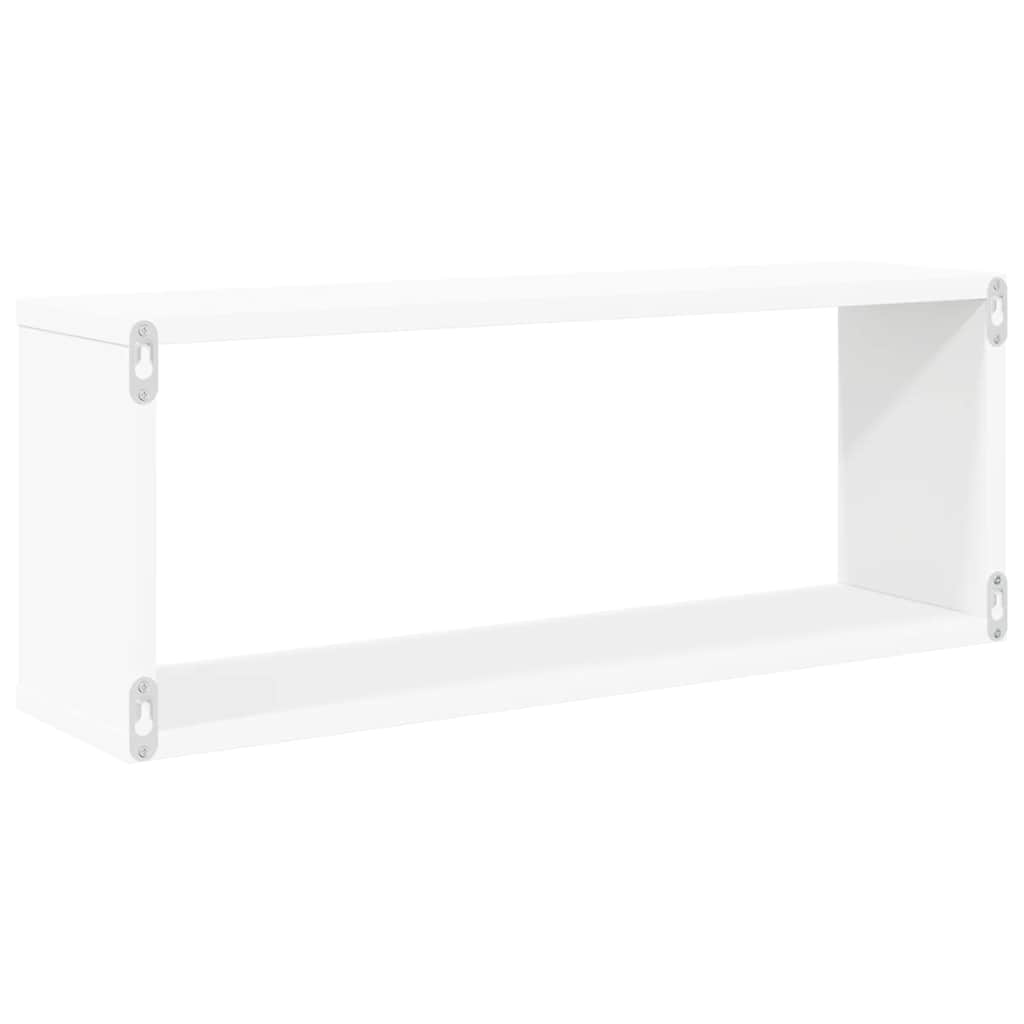 vidaXL Wall Cube Shelf 2 pcs White 60x15x23 cm Engineered Wood