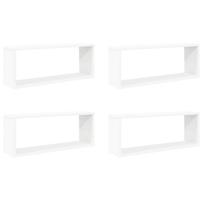807134 vidaXL Wall Cube Shelves 4 pcs White 60x15x23 cm Engineered Wood