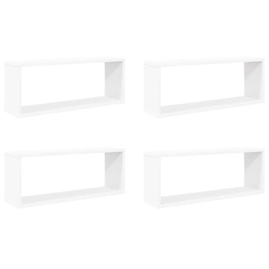 vidaXL Wall Shelf | Set of 4 | White | Engineered wood | 60 cm x 15 cm x 23 cm
