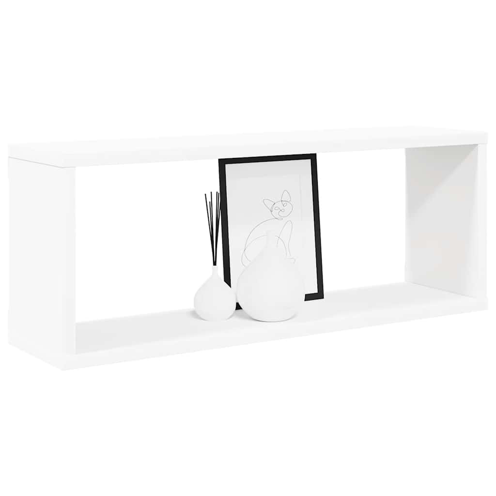 vidaXL Wall Shelf | Set of 4 | White | Engineered wood | 60 cm x 15 cm x 23 cm