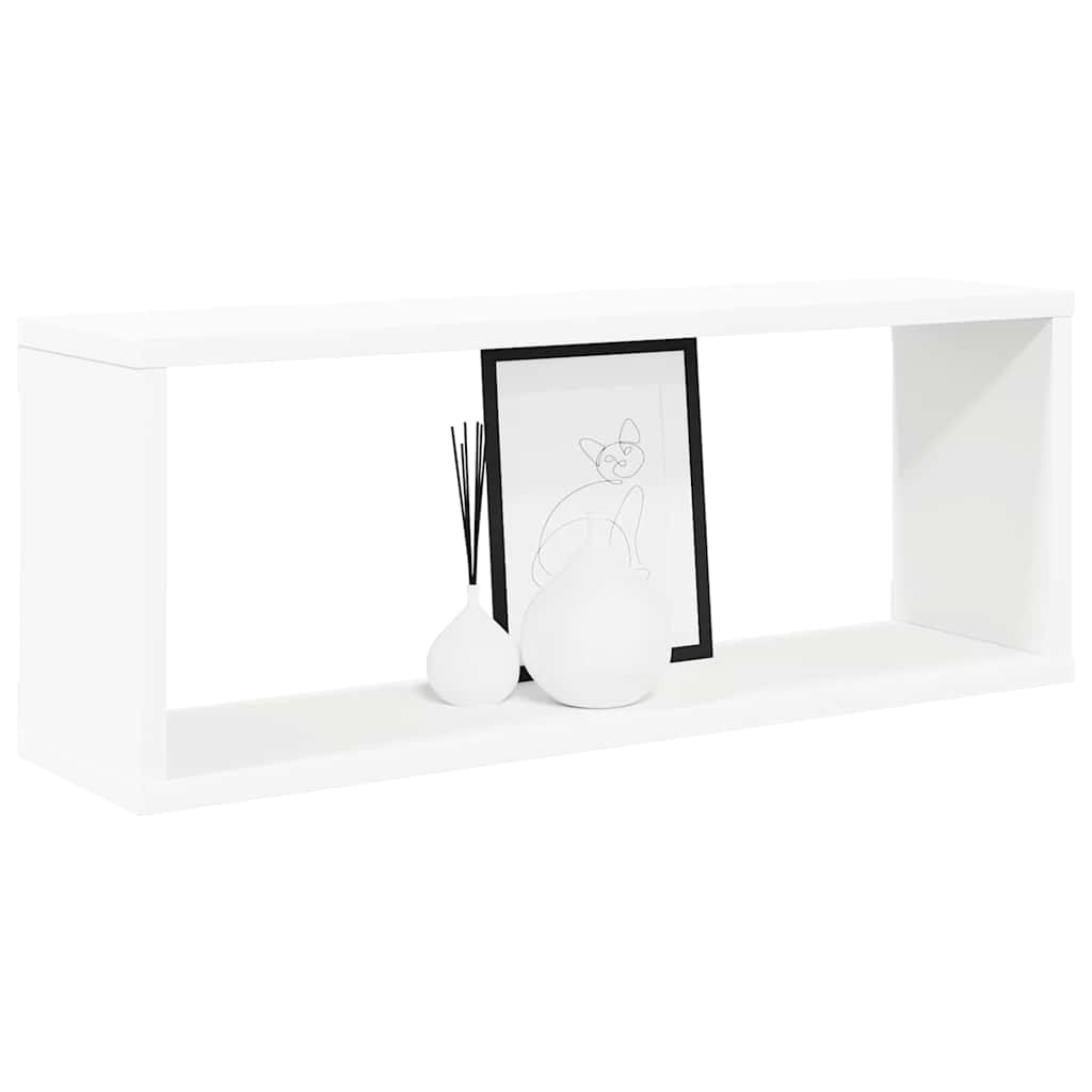 vidaXL Wall Shelf | Set of 6 | White | Engineered wood | Medium | Wall mounting