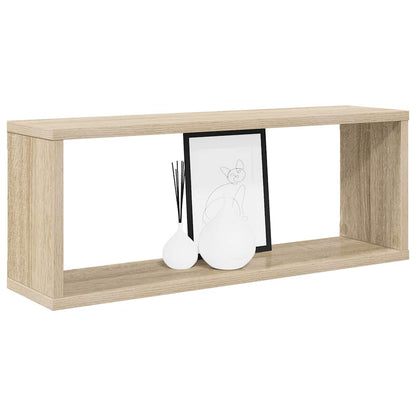 vidaXL Wall Cube Shelf 2 pcs Sonoma Oak 60x15x23 cm Engineered Wood