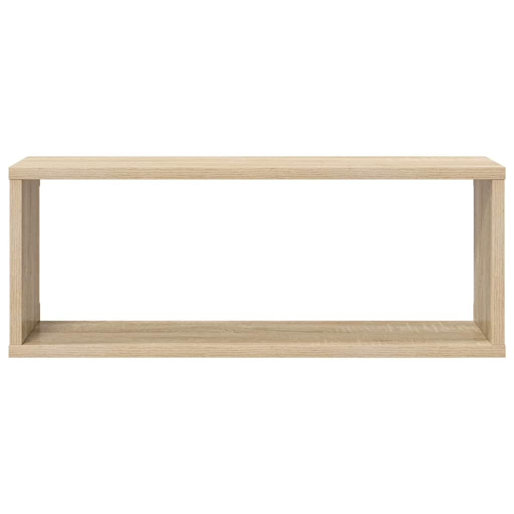 vidaXL Wall Cube Shelf 2 pcs Sonoma Oak 60x15x23 cm Engineered Wood