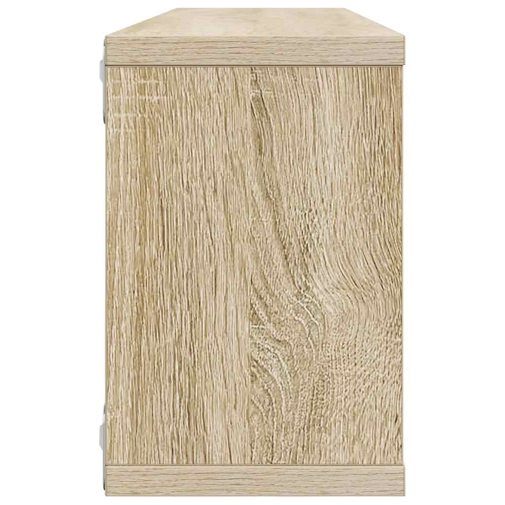 vidaXL Wall Cube Shelf 2 pcs Sonoma Oak 60x15x23 cm Engineered Wood