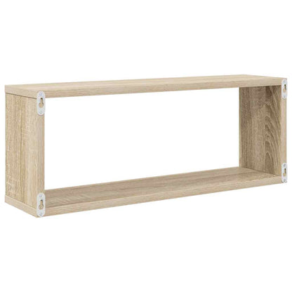 vidaXL Wall Cube Shelf 2 pcs Sonoma Oak 60x15x23 cm Engineered Wood