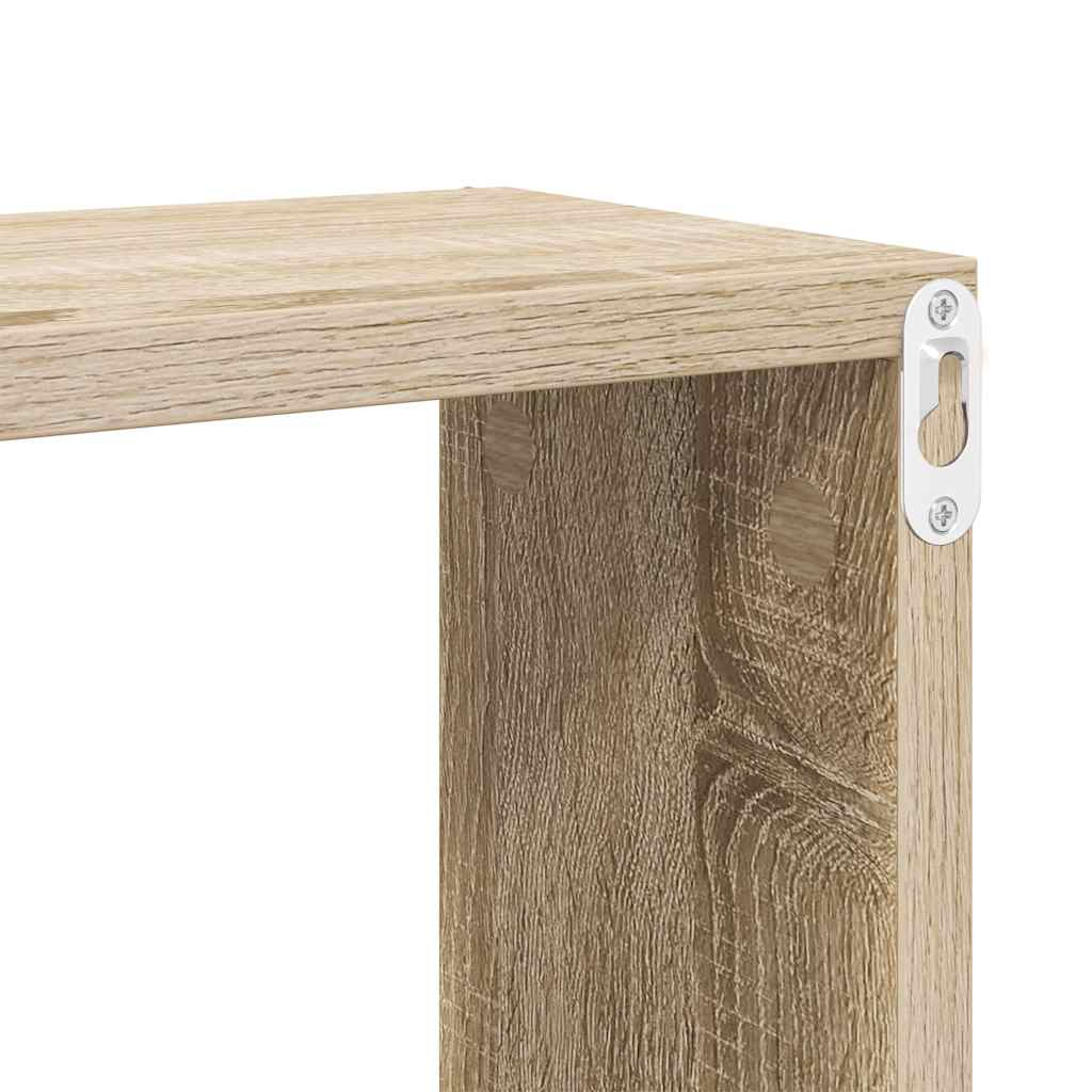 vidaXL Wall Cube Shelf 2 pcs Sonoma Oak 60x15x23 cm Engineered Wood