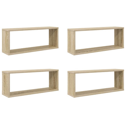 807143 vidaXL Wall Cube Shelves 4 pcs Sonoma Oak 60x15x23 cm Engineered Wood
