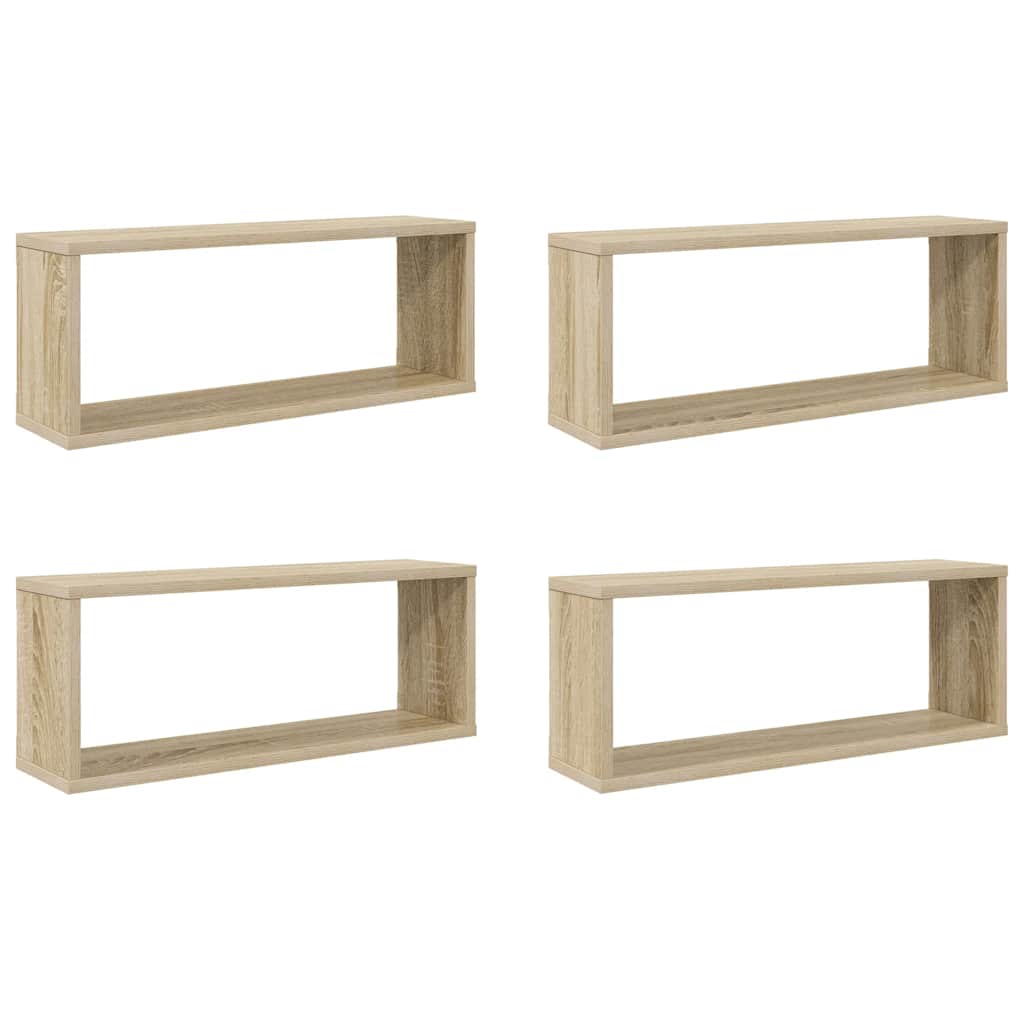 vidaXL Wall Shelf | Set of 4 | Sonoma oak | Engineered wood