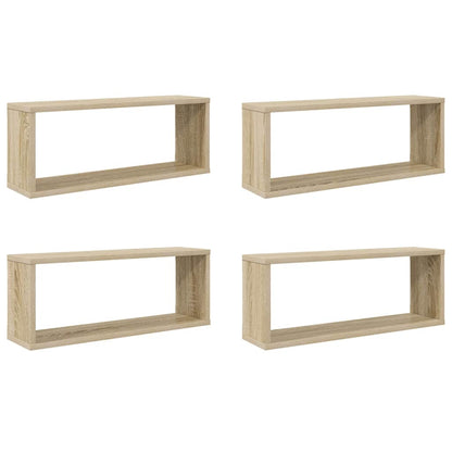 vidaXL Wall Shelf | Set of 4 | Sonoma oak | Engineered wood