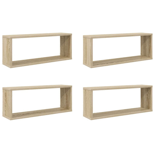 vidaXL Wall Shelf | Set of 4 | Sonoma oak | Engineered wood