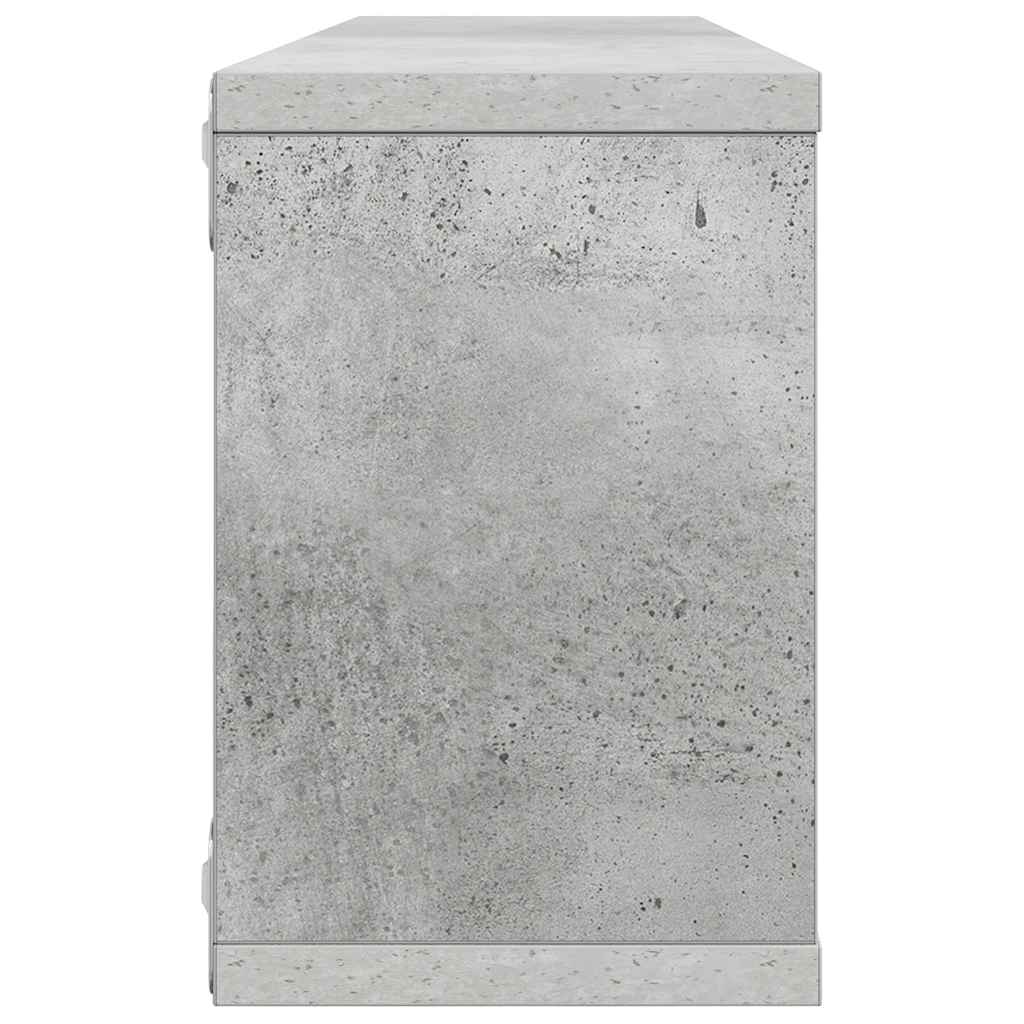 807145 vidaXL Wall Cube Shelves 2 pcs Concrete Grey 60x15x23 cm Engineered Wood
