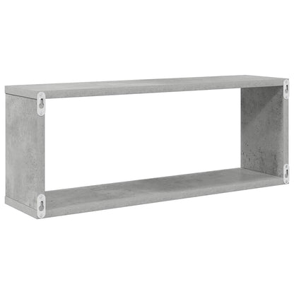807145 vidaXL Wall Cube Shelves 2 pcs Concrete Grey 60x15x23 cm Engineered Wood