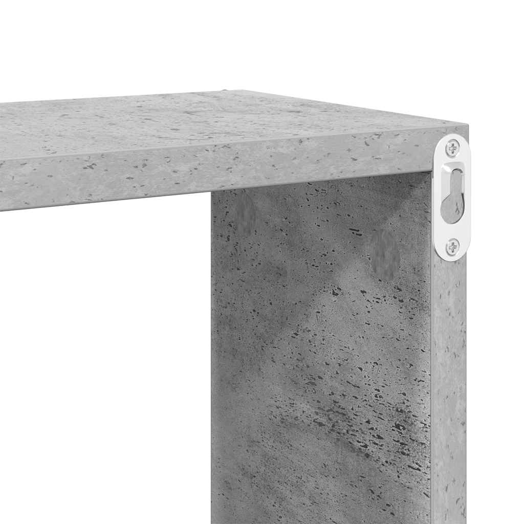 vidaXL Wall Cube Shelf 2 pcs Concrete Grey 60x15x23 cm Engineered Wood
