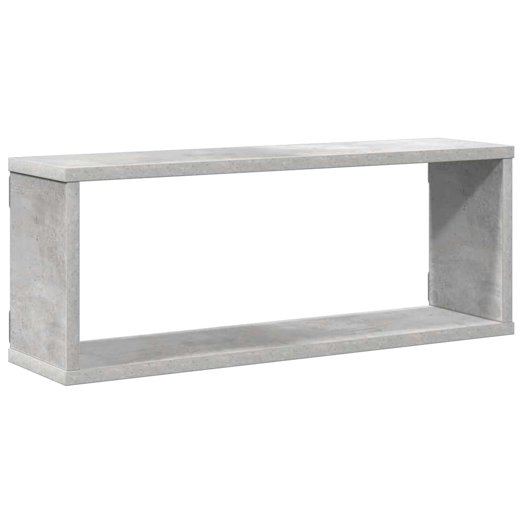 vidaXL Wall Cube Shelf 4 pcs Concrete Grey 60x15x23 cm Engineered Wood