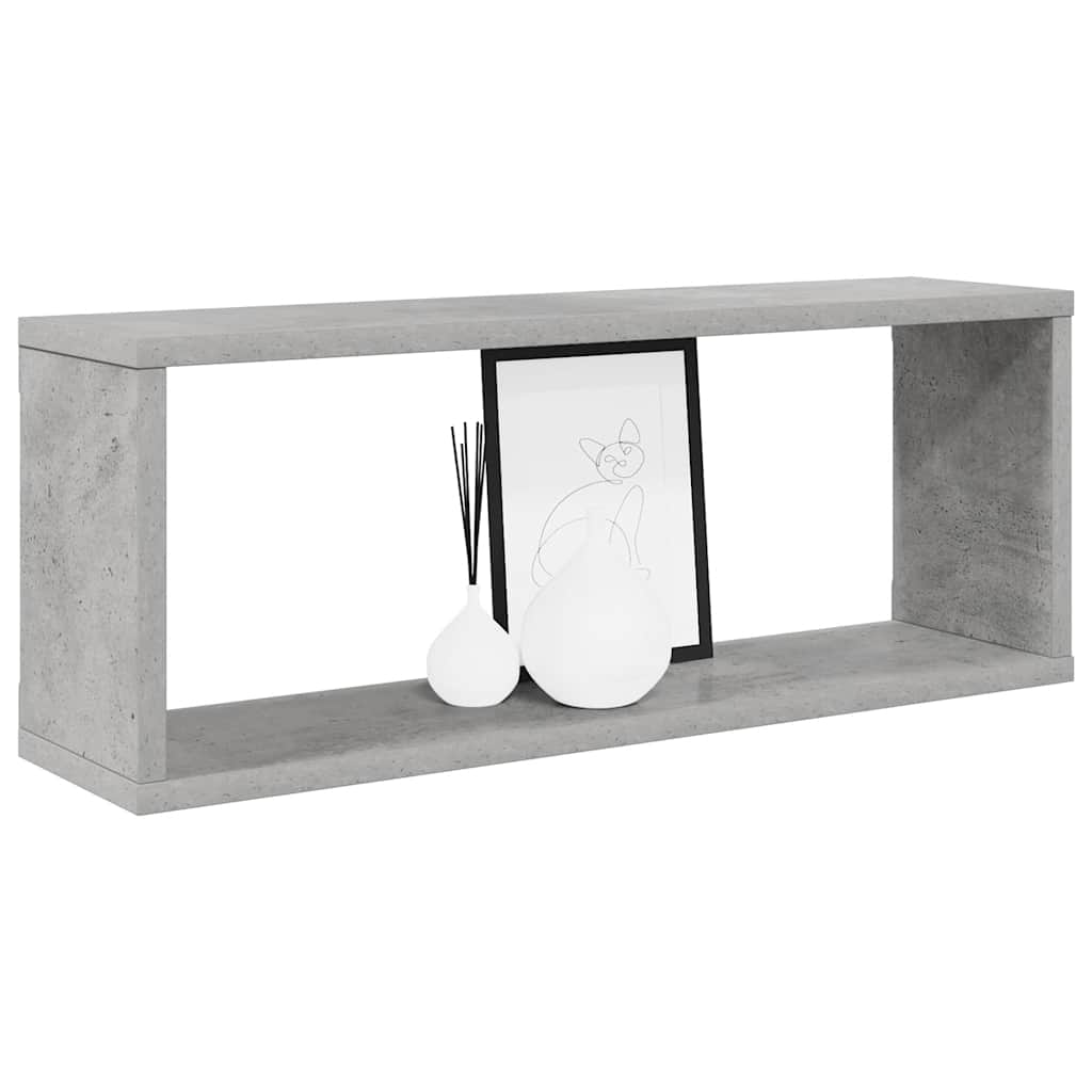 vidaXL Wall Shelf | Set of 6 | Concrete Grey | Engineered Wood | Medium