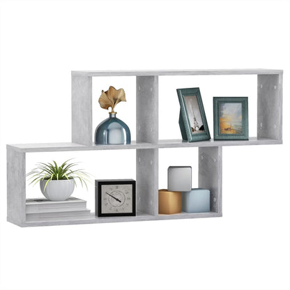vidaXL Wall Shelf | Concrete grey | Engineered wood | Medium | Wall mounting